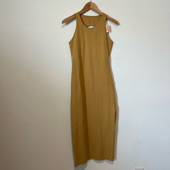 Free People Movement So Simple Dress Racerback Tank Midi Antelope NWT Medium - Picture 2 of 6